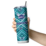 personalized charlotte hornets zipper leopard teal skinny tumbler best selling 1.webp