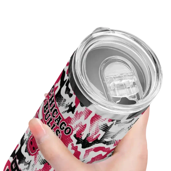 personalized chicago bulls claw marks red white skinny tumbler high quality.webp