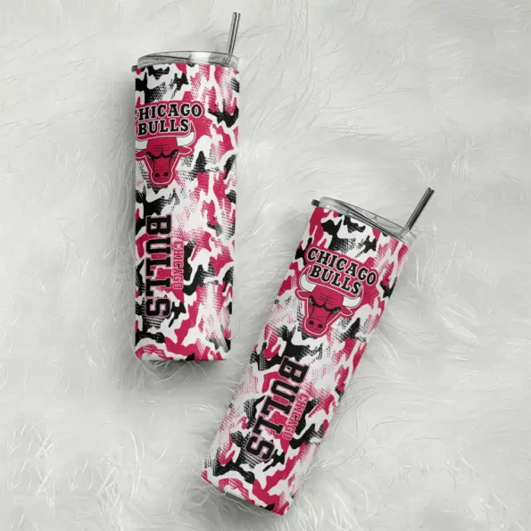 personalized chicago bulls claw marks red white skinny tumbler top rated.webp