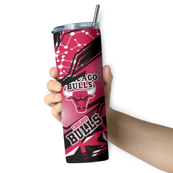 personalized chicago bulls helmet clash red skinny tumbler premium grade.webp