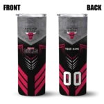 personalized chicago bulls hexagon honeycomb red black skinny tumbler best selling 1.webp
