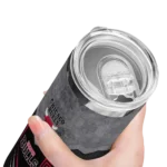 personalized chicago bulls hexagon honeycomb red black skinny tumbler best selling 1.webp