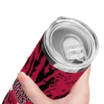 personalized chicago bulls metallic grid red skinny tumbler best selling 1.webp