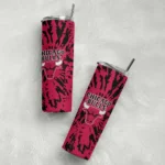 personalized chicago bulls metallic grid red skinny tumbler best selling 1.webp