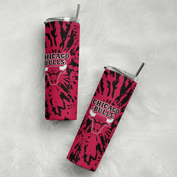 personalized chicago bulls metallic grid red skinny tumbler top rated.webp