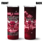 personalized chicago bulls rose romance red black skinny tumbler best selling 1.webp