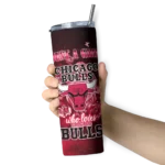 personalized chicago bulls rose romance red black skinny tumbler best selling 1.webp