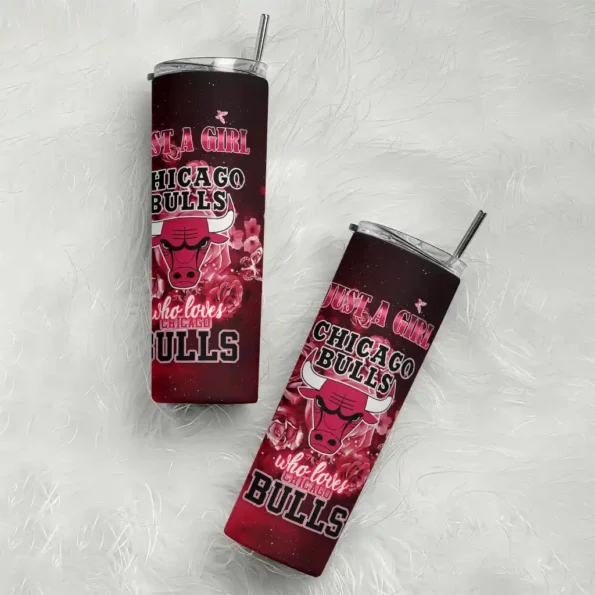 personalized chicago bulls rose romance red black skinny tumbler top rated.webp
