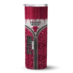 personalized chicago bulls sparkle drip red skinny tumbler best selling 1.webp