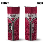 personalized chicago bulls sparkle drip red skinny tumbler best selling 1.webp
