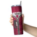 personalized chicago bulls sparkle drip red skinny tumbler best selling 1.webp