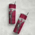 personalized chicago bulls sparkle drip red skinny tumbler best selling 1.webp