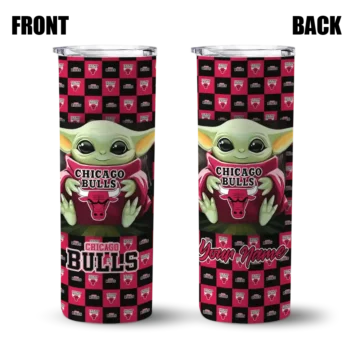 personalized chicago bulls yoda cozy red black skinny tumbler fashion forward.webp