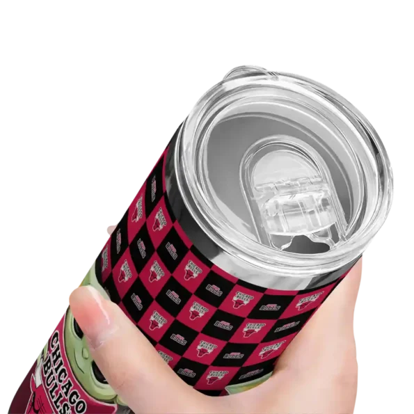 personalized chicago bulls yoda cozy red black skinny tumbler high quality.webp