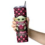 personalized chicago bulls yoda cozy red black skinny tumbler best selling 1.webp