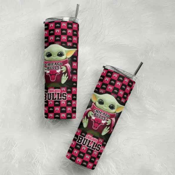 personalized chicago bulls yoda cozy red black skinny tumbler top rated.webp