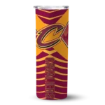 personalized cleveland cavaliers camo texture wine skinny tumbler best selling 1.webp