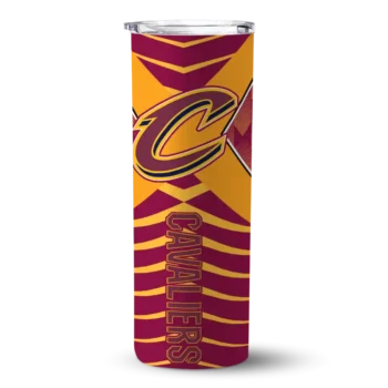 personalized cleveland cavaliers camo texture wine skinny tumbler best selling 1.webp