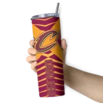 personalized cleveland cavaliers camo texture wine skinny tumbler best selling 1.webp