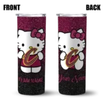 personalized cleveland cavaliers hello kitty wine black skinny tumbler best selling 1.webp