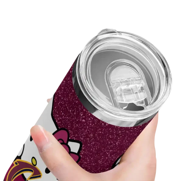 personalized cleveland cavaliers hello kitty wine black skinny tumbler high quality.webp