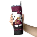 personalized cleveland cavaliers hello kitty wine black skinny tumbler best selling 1.webp