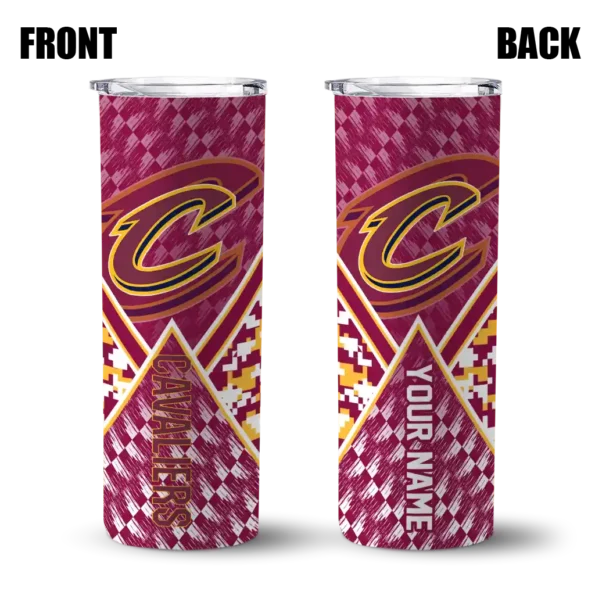 personalized cleveland cavaliers monogram burst wine white skinny tumbler fashion forward.webp