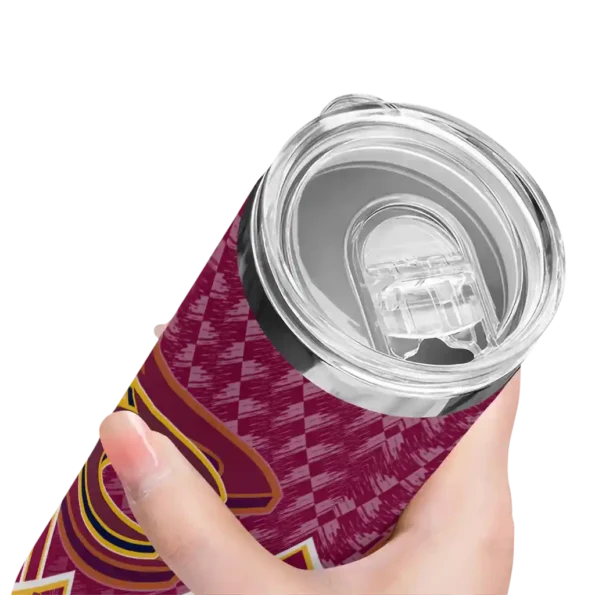 personalized cleveland cavaliers monogram burst wine white skinny tumbler high quality.webp