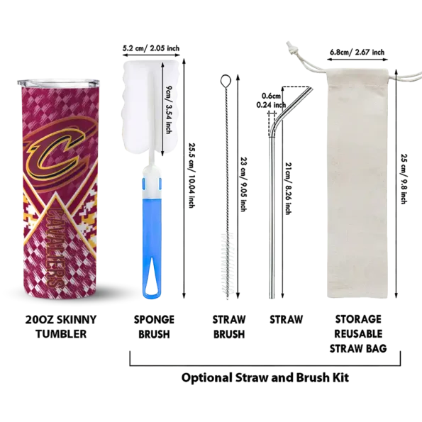 personalized cleveland cavaliers monogram burst wine white skinny tumbler new arrival.webp