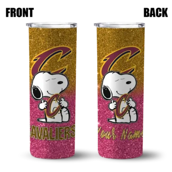 personalized cleveland cavaliers snoopy attitude wine skinny tumbler fashion forward.webp