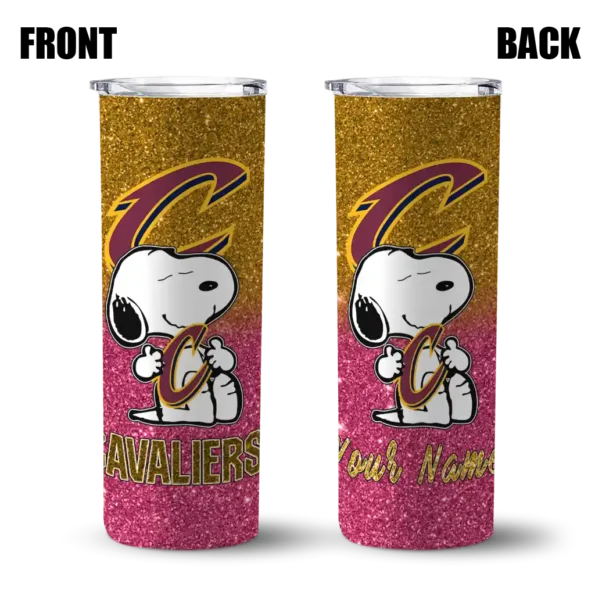 personalized cleveland cavaliers snoopy attitude wine skinny tumbler fashion forward.webp