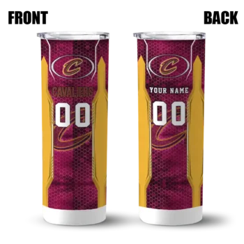 personalized cleveland cavaliers stacked diamond wine skinny tumbler fashion forward.webp