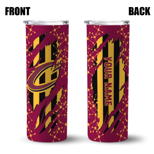 personalized cleveland cavaliers star pop wine black skinny tumbler fashion forward.webp