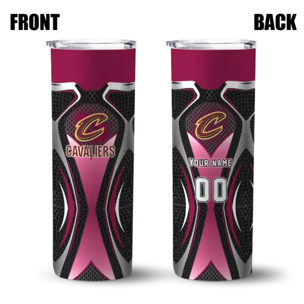 personalized cleveland cavaliers superman emblem wine black skinny tumbler fashion forward.webp