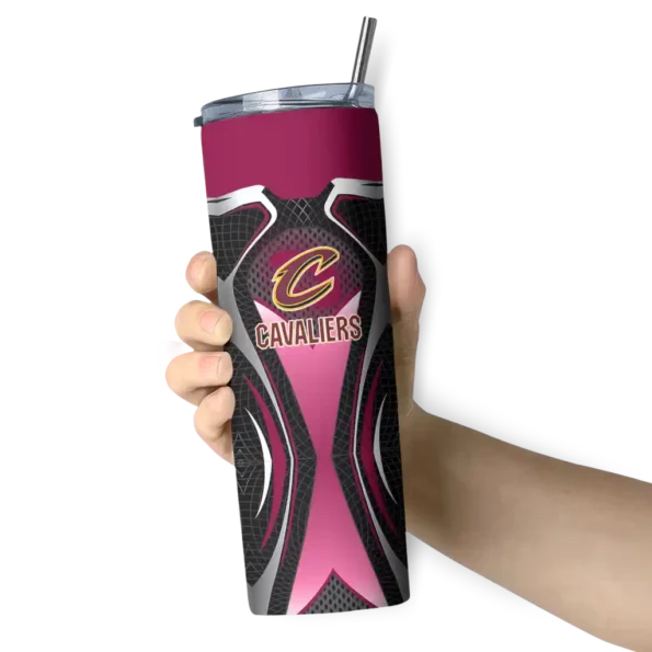 personalized cleveland cavaliers superman emblem wine black skinny tumbler premium grade.webp