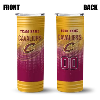 personalized cleveland cavaliers swirl texture wine skinny tumbler fashion forward.webp