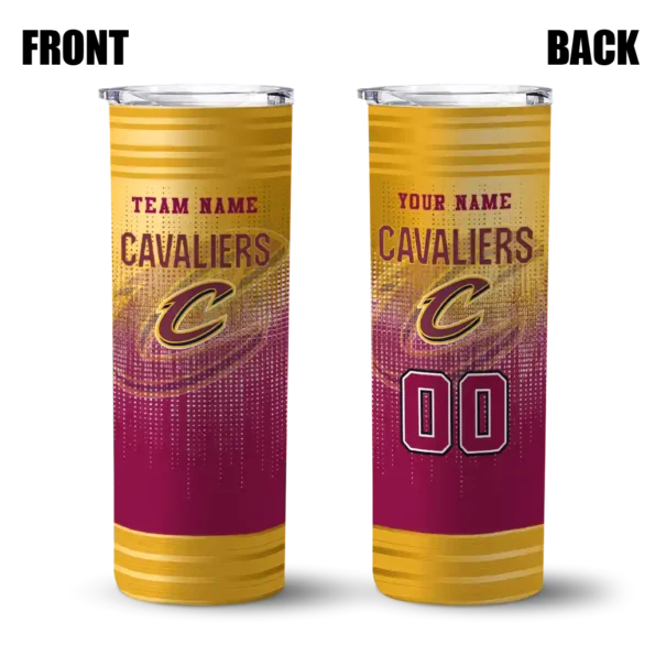 personalized cleveland cavaliers swirl texture wine skinny tumbler fashion forward.webp