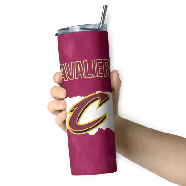 personalized cleveland cavaliers torn band wine white skinny tumbler premium grade.webp