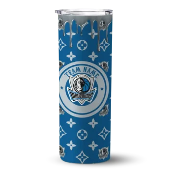 personalized dallas mavericks camo streak blue skinny tumbler best selling 1.webp