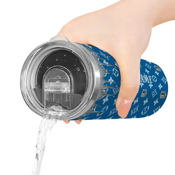personalized dallas mavericks camo streak blue skinny tumbler latest model.webp