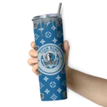 personalized dallas mavericks camo streak blue skinny tumbler best selling 1.webp
