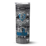 personalized dallas mavericks chevron v blue gray skinny tumbler best selling 1.webp