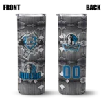 personalized dallas mavericks chevron v blue gray skinny tumbler best selling 1.webp