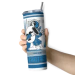 personalized dallas mavericks snoopy dog blue white skinny tumbler best selling 1.webp