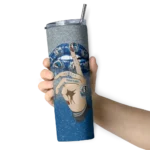 personalized dallas mavericks sparkle lips blue skinny tumbler best selling 1.webp