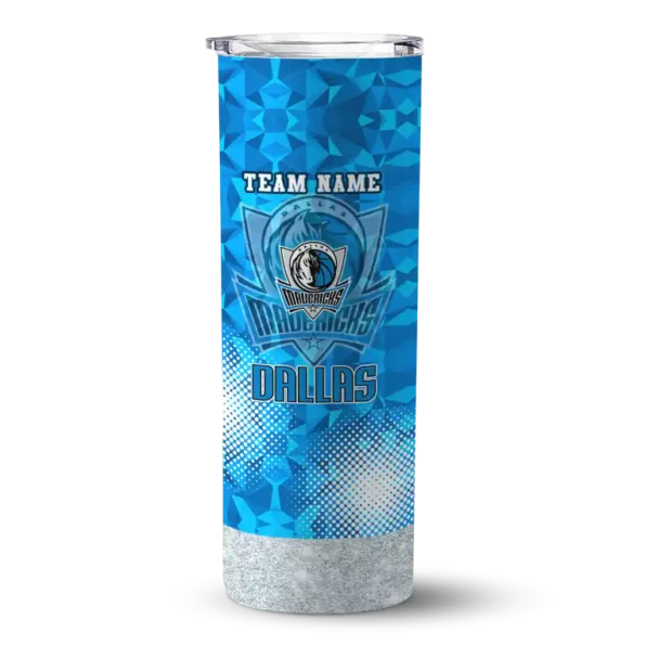 personalized dallas mavericks starburst tiles blue skinny tumbler best selling 1.webp