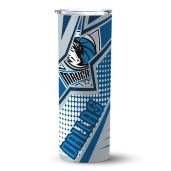 personalized dallas mavericks web stripes blue white skinny tumbler best selling 1.webp