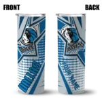 personalized dallas mavericks web stripes blue white skinny tumbler best selling 1.webp
