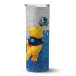 personalized dallas mavericks winnie the pooh blue gray skinny tumbler best selling 1.webp