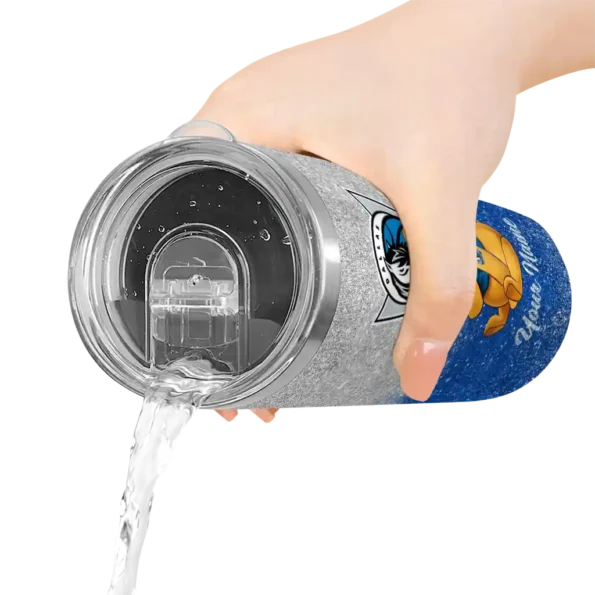 personalized dallas mavericks winnie the pooh blue gray skinny tumbler latest model.webp